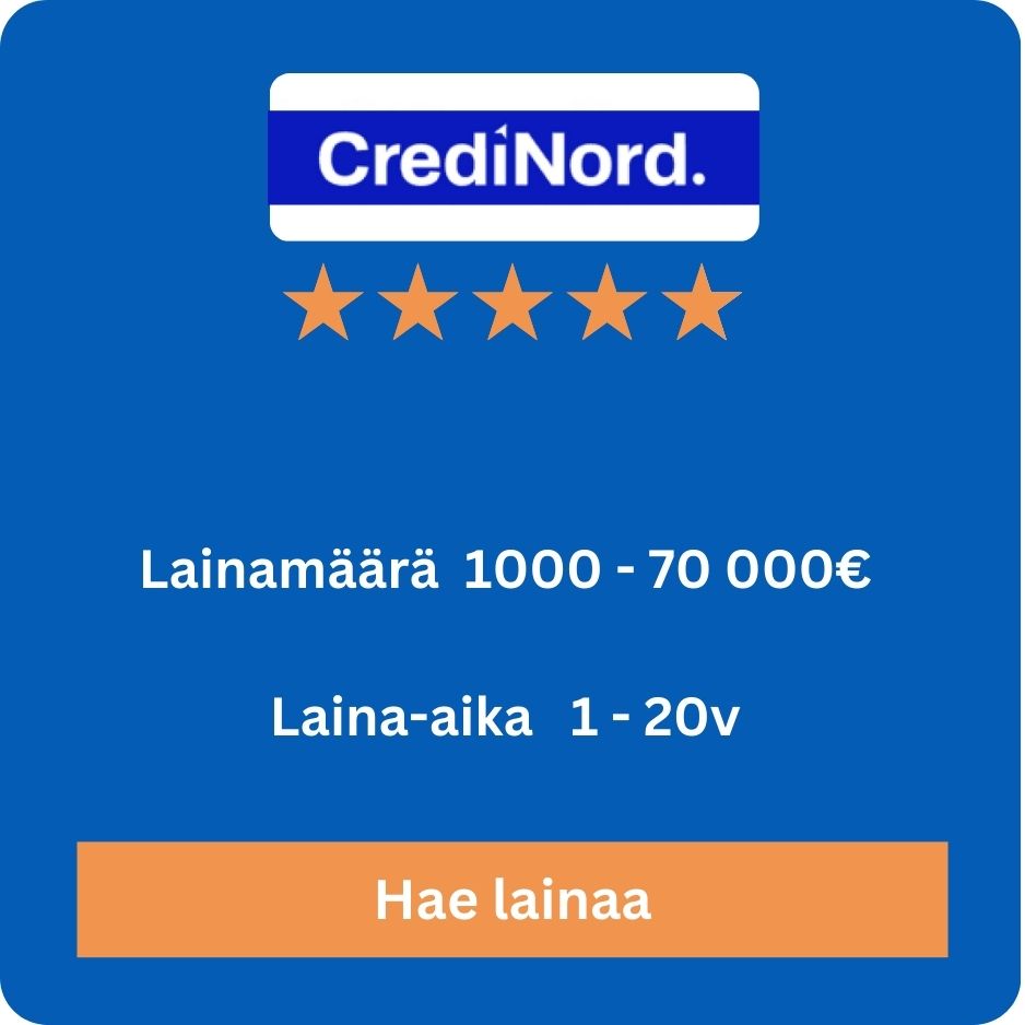 Hae lainaa Credinordilta ja nauti nopeasta, joustavasta palvelusta! Muutamalla klikkauksella voit saada tarvitsemasi lainan tilillesi jopa saman päivän aikana.